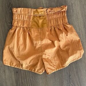 Free People Movement Womens Small The Way Home Shorts Orange High Waist